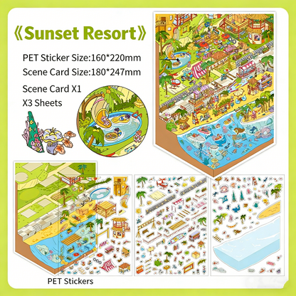Infeelme's 26th play of DIY 3D Scene Stickers  in open today,My Cabin Scene Miniature Landscape Stickers Large#114