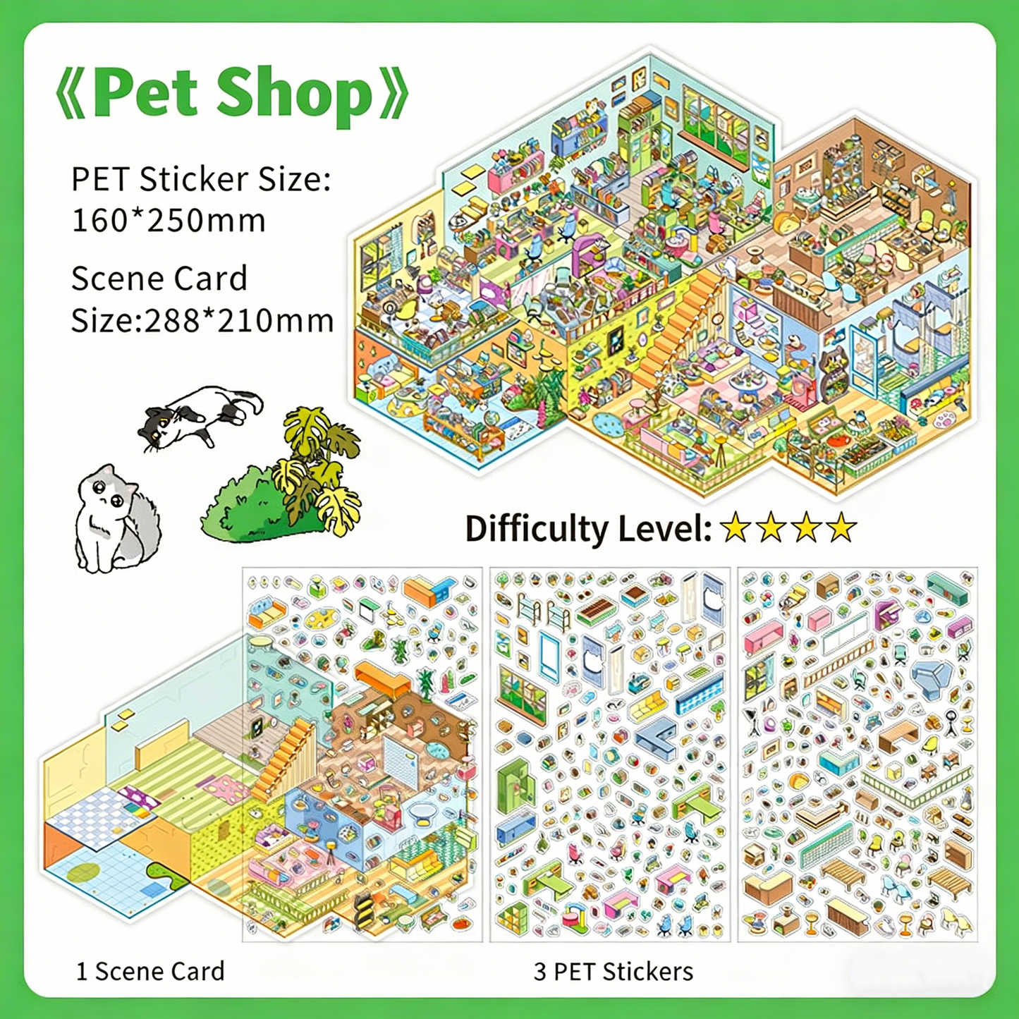Infeelme's 32nd play of DIY 3D Scene Stickers in open today, 3D hut scene miniature landscaping sticker large sticker#147