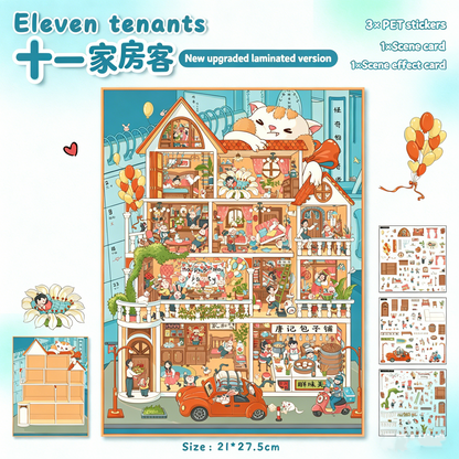 YiLan DIY 3D Scene Stickers37.0 Extra Large Miniature Scene #243