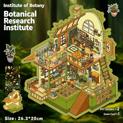 YiLan DIY 3D Scene Stickers 51.0 Plant Research Institute & Starry Wonder House – Large Size #332