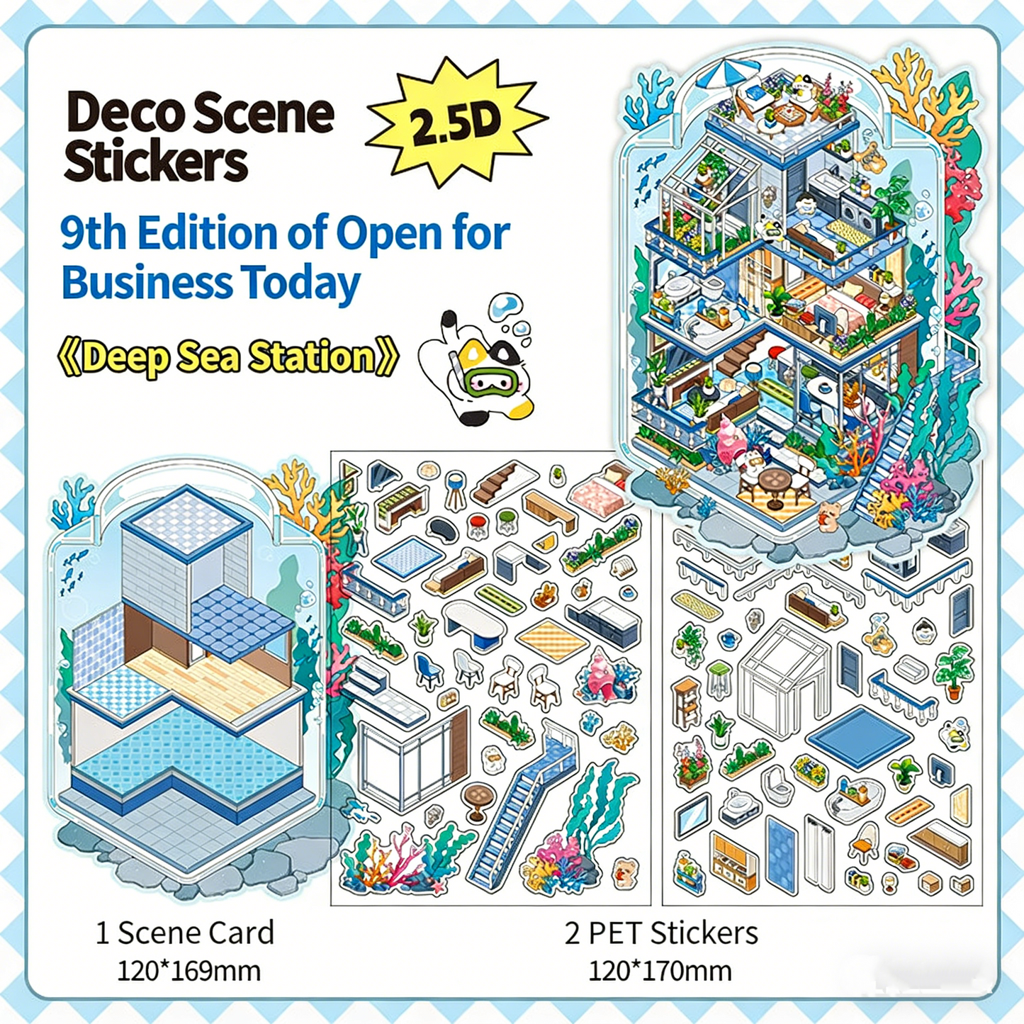 Infeelme's 9th play of DIY 3D Scene Stickers in open today, landscaping sticker large 9.0 miniature scene sticker three-dimensional cabin#138