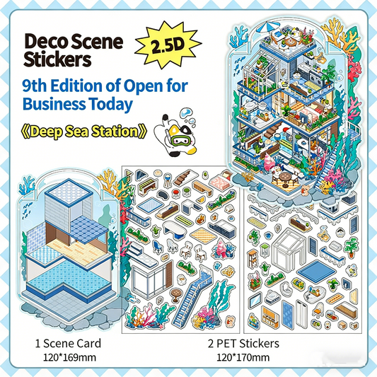 Infeelme's 9th play of landscape stickers in open today, landscaping sticker large 9.0 miniature scene sticker three-dimensional cabin#138