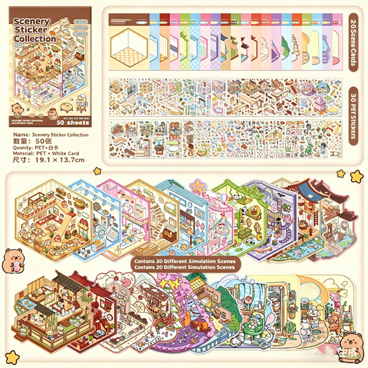 YiLan DIY 3D Scene Stickers 2.0 Miniature Scene Collection Book #329