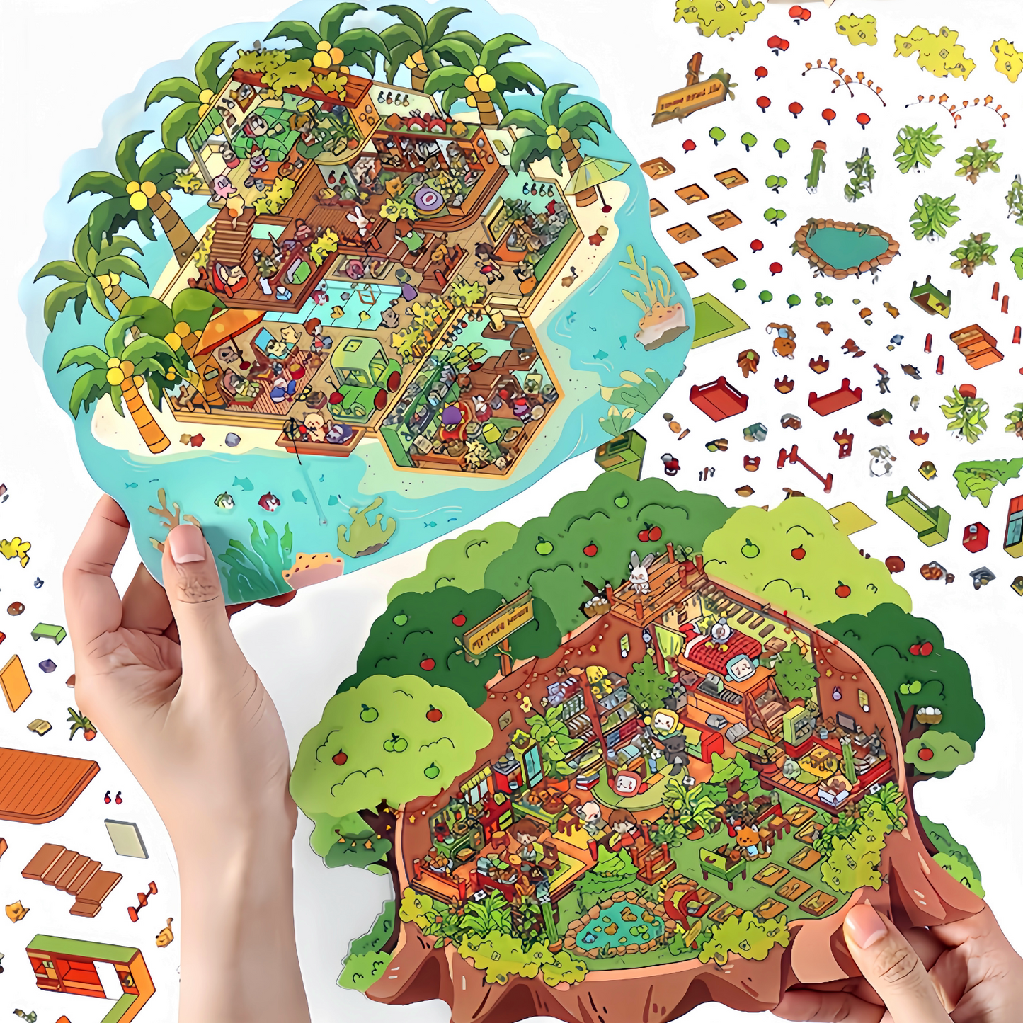 Infeelme's Third play of DIY 3D Scene Stickers  in open today, Large Miniature Scene Island Life Galaxy Home#116