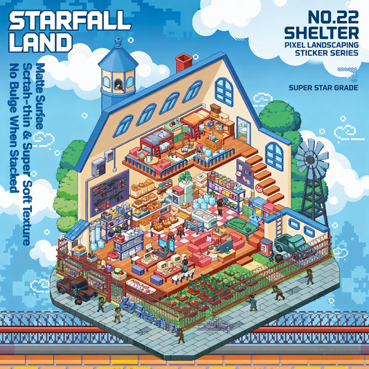 The Land of Falling Stars 4.0 pixel DIY 3D Scene Stickers decompression DIY miniature space#163