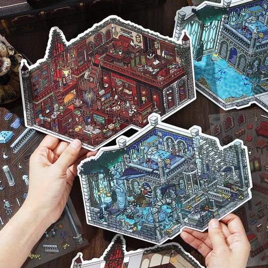 Infeelme's 23rd play of DIY 3D Scene Stickers in open today, Large My Cabin 23.0 scene Pixel Wind Sticker#127