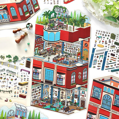 Infeelme's 33rd play of DIY 3D Scene Stickers in open today,  My Cabin Scene Miniature Landscaping Sticker Large#141