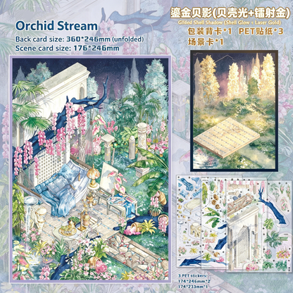 Senyou DIY 3D Scenes Stickers Large version 39.0 Wisteria Courtyard Orchid Creek #289