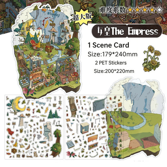 Infeelme's 14th play of landscape stickers in open today, My Cabin Landscaping Sticker Large Miniature Scene Sticker 14.0 High Difficulty#150
