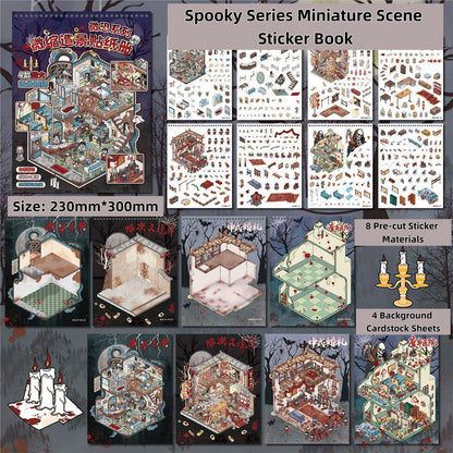 Sticker Small Nose Ga Microhole Miniature Scene Collection This Handbook Scene 3D Stereo Miniature Cabin Girls Children's Educational Toys DIY Handbook Sticker Decoration Creative Sticker#102