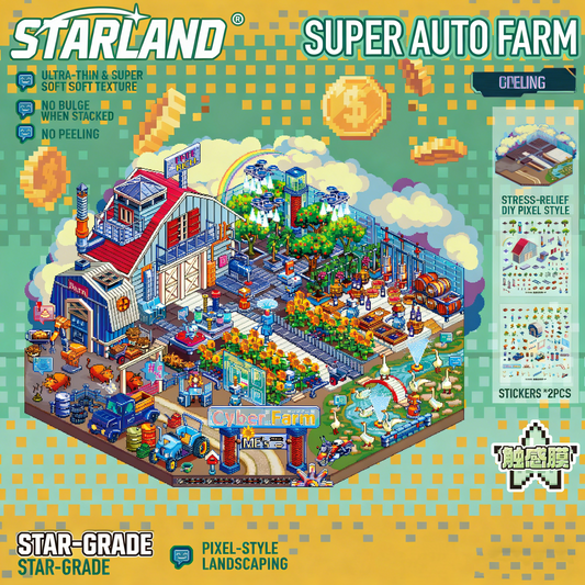 The Land of Falling Stars 7.0 pixel DIY 3D Scene Stickers decompression DIY miniature space#171