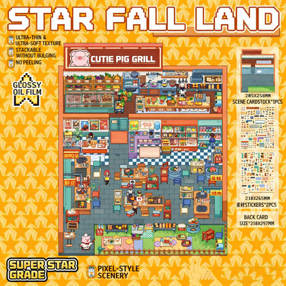 The Land of Falling Stars 11.0 pixel DIY 3D Scene Stickers decompression DIY miniature space#169