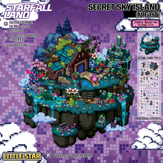 The Land of Falling Stars 6.0 pixel DIY 3D Scene Stickers decompression DIY miniature space#172