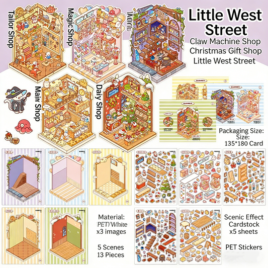 Infeelme new landscaping sticker collection of Meow Meow store is a miniature scene sticker book#157