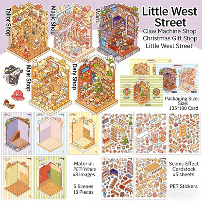 Infeelme new DIY 3D Scene Stickers collection of Meow Meow store is a miniature scene sticker book#157