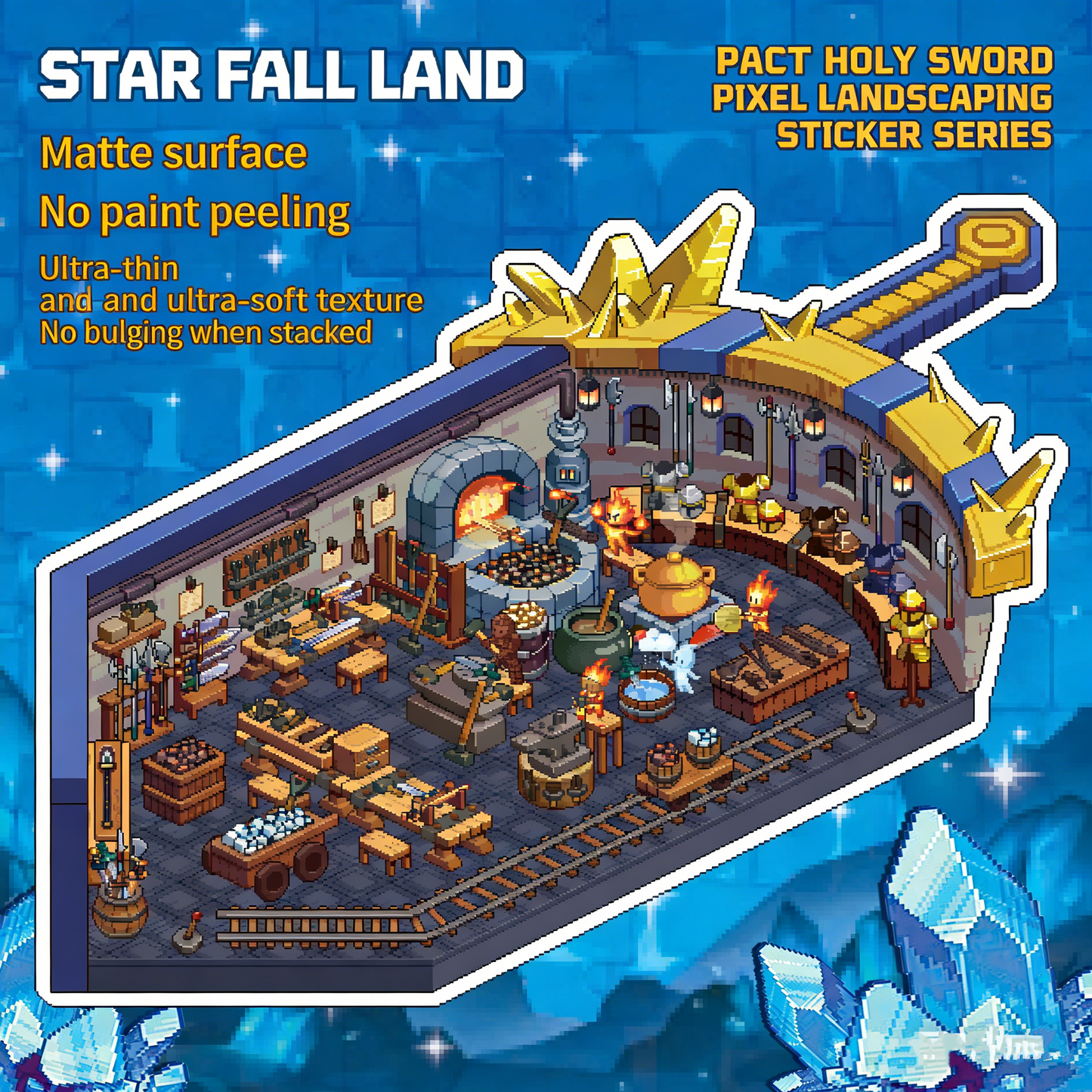 The Land of Falling Stars 3.0 pixel DIY 3D Scene Stickers decompression DIY miniature space#164