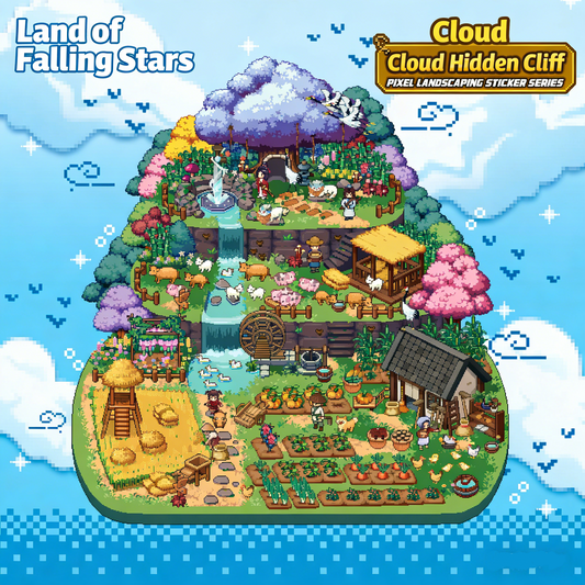 The Land of Falling Stars 2.0 pixel DIY 3D Scene Stickers decompression DIY miniature space #166