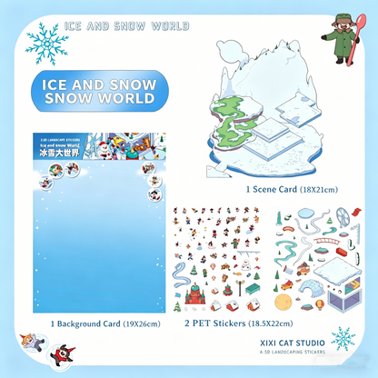 White Eggplant [Ice and Snow World + Christmas Witch Party] Original DIY 3D Scene Stickers #192