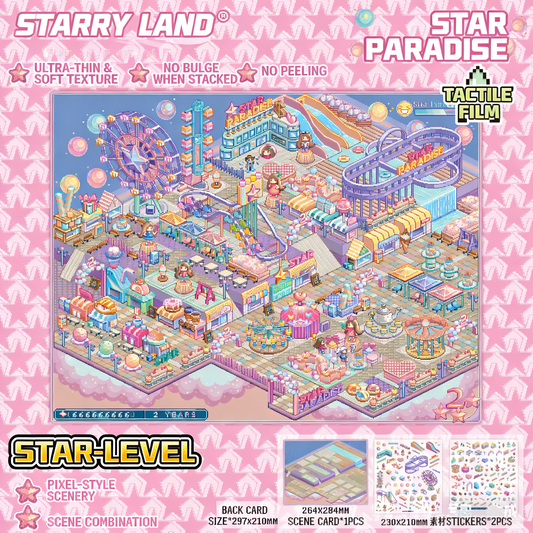 The Land of Falling Stars 9.0 pixel DIY 3D Scene Stickers decompression DIY miniature space#170