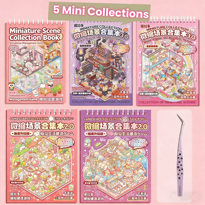 TELADO DIY 3D Scene Stickers collection book landscaping sticker handbook sticker scene sticker 3D three-dimensional miniature hut girl children's educational toy DIY handbook sticker decoration creative sticker#82