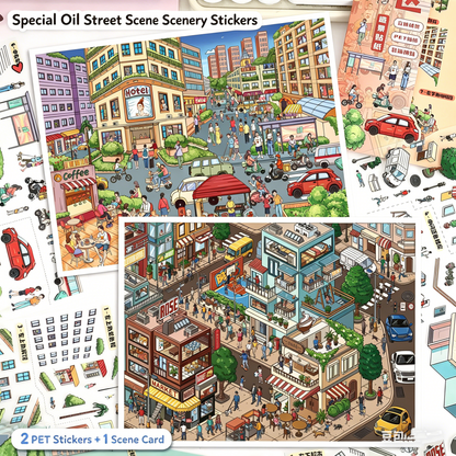 YiLan DIY 3D Scene Stickers 119.0 Street View Series Special Oil Process Miniature Scene Stickers #313