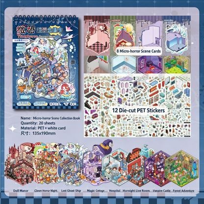 YiLan DIY 3D Scene Stickers Apocalypse Series: Mild Horror Miniature Scene Collection Book – Large Size #322