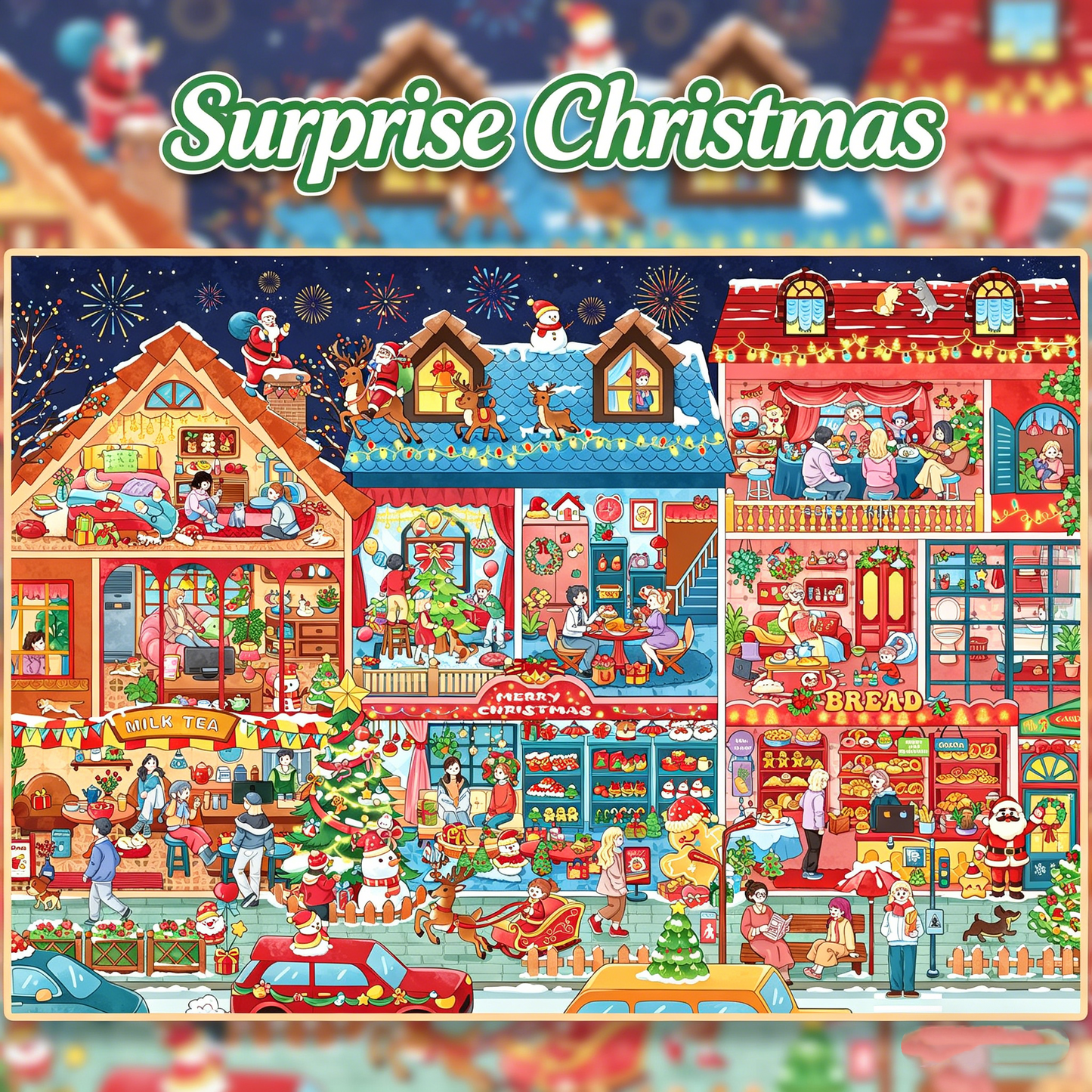 Junbei DIY 3D Scene Stickers 12.0 Christmas & Halloween – Large Miniature Scenes #334