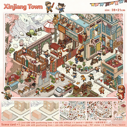 YiLan DIY 3D Scene Stickers 142.0 Xinjiang Town & Miao Ancient Village #316