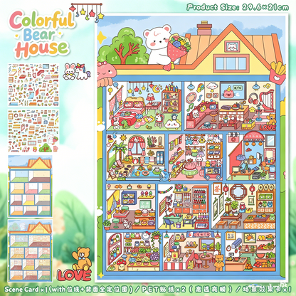 YiLan DIY 3D Scene Stickers 129.0 Large Cute Lattice Three-dimensional Cabin #231