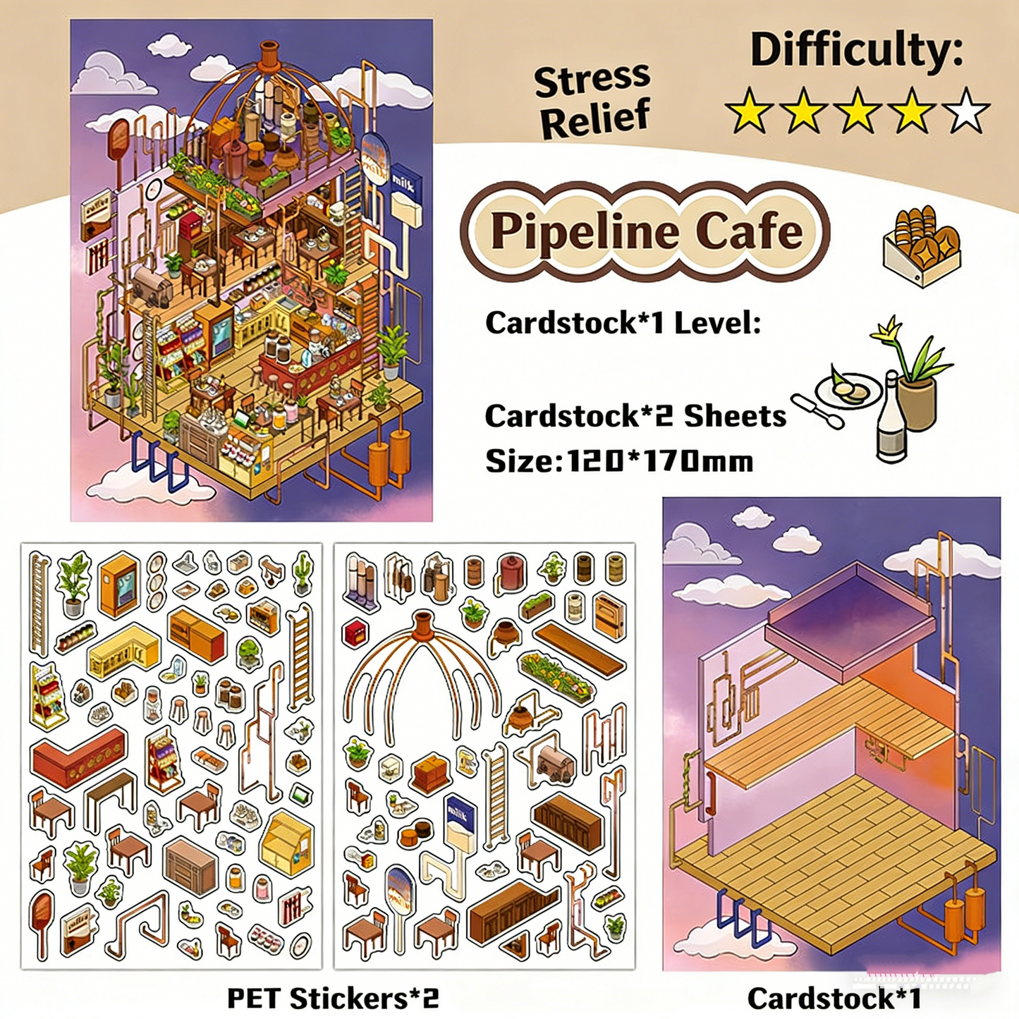 Infeelme's 16th play of DIY 3D Scene Stickers  in open today, cute DIY handmade miniature scenes#115