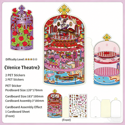 Infeelme's 19th play of DIY 3D Scene Stickers in open today, landscaping sticker cute DIY handmade miniature scene#137