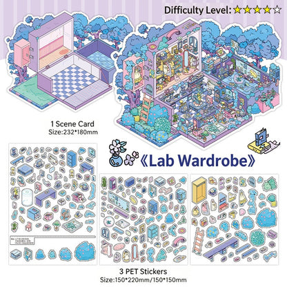 Infeelme's 21st play of DIY 3D Scene Stickers in open today,  my cabin landscaping stickers cute DIY handmade miniature scene stickers#151