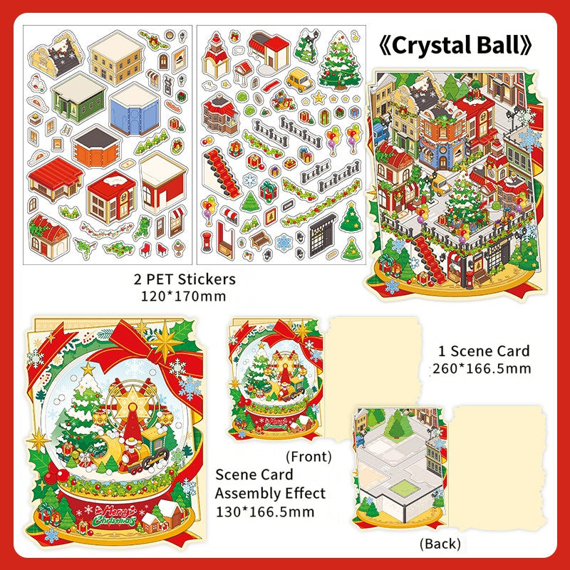 Infeelme's 25th play of DIY 3D Scene Stickers in open today, Christmas miniature scene stickers High difficulty#146
