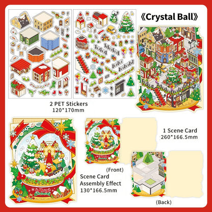 Infeelme's 25th play of DIY 3D Scene Stickers in open today, Christmas miniature scene stickers High difficulty#146