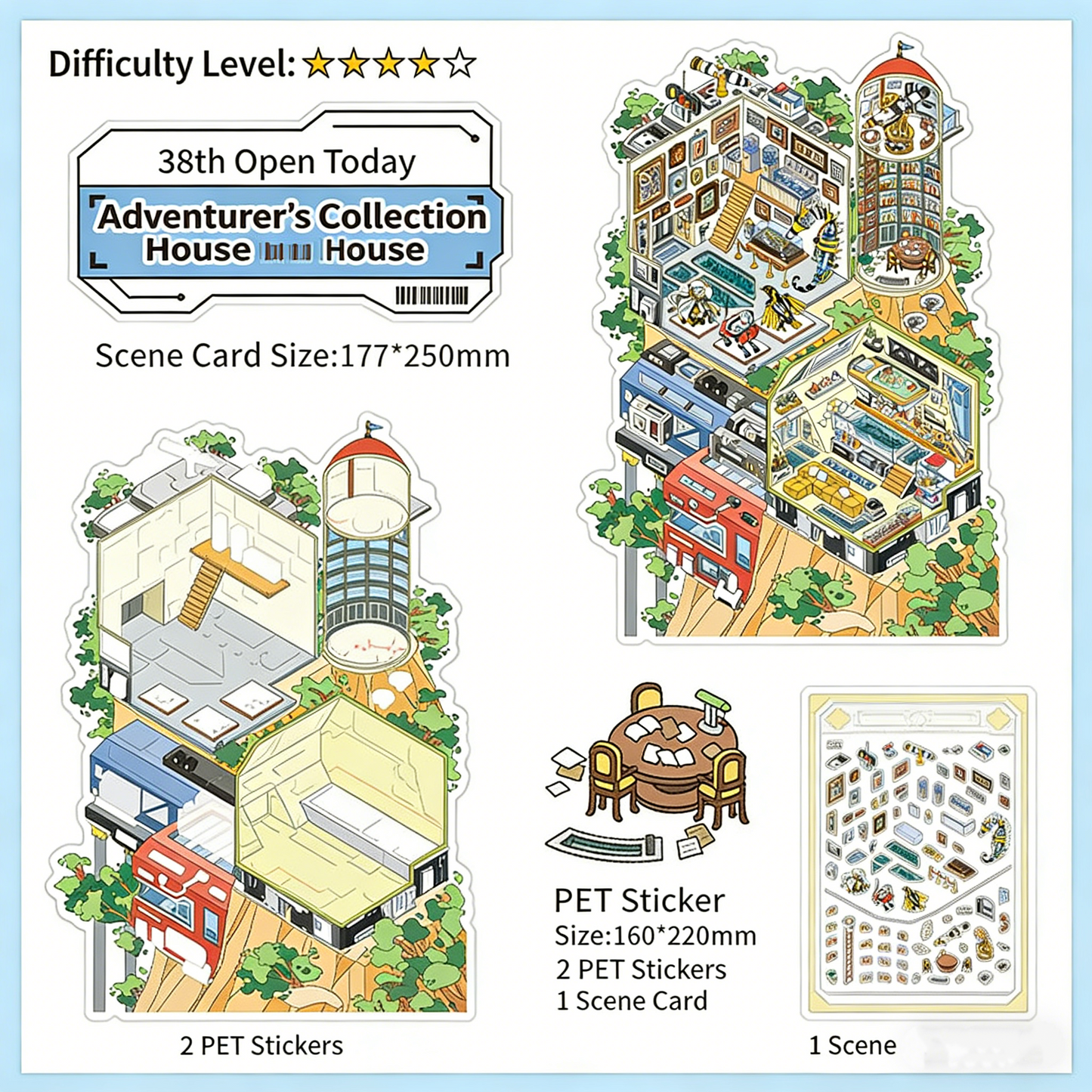 Infeelme's 38th play of DIY 3D Scene Stickers in open today, My Cabin Scene Miniature Landscaping Sticker Large#129
