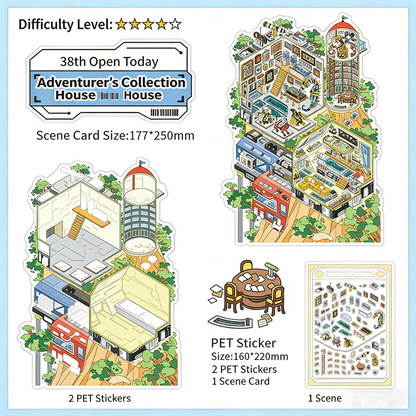Infeelme's 38th play of DIY 3D Scene Stickers in open today, My Cabin Scene Miniature Landscaping Sticker Large#129