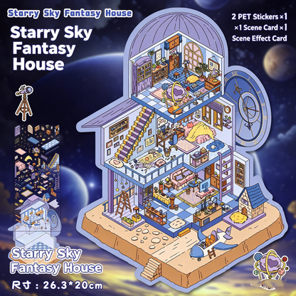 YiLan DIY 3D Scene Stickers 51.0 Plant Research Institute & Starry Wonder House – Large Size #332