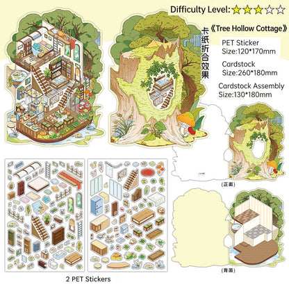 Infeelme's 7th play of DIY 3D Scene Stickers in open today, My Cabin 2.5D Landscaping Stickers Cute DIY Handmade Miniature Scene Stickers#148