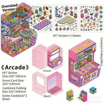 Infeelme's Seventh  play of DIY 3D Scene Stickers in open today, 2.5D Landscaping Sticker Hand Ledger DIY Handmade Miniature Scene#119