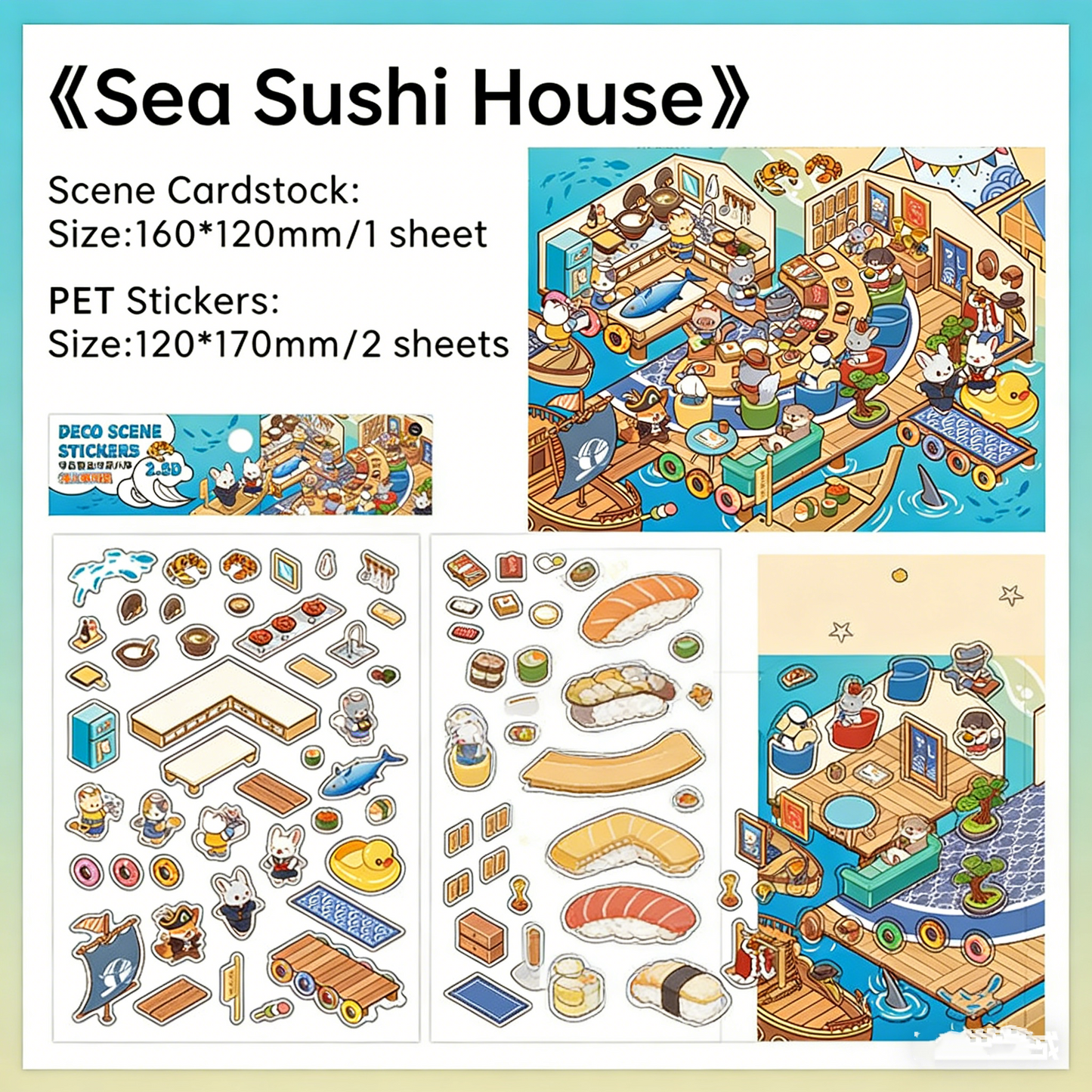 Infeelme's eighth play of DIY 3D Scene Stickers  in open today, 2.5D landscaping sticker large miniature scene three-dimensional hut sticker#110