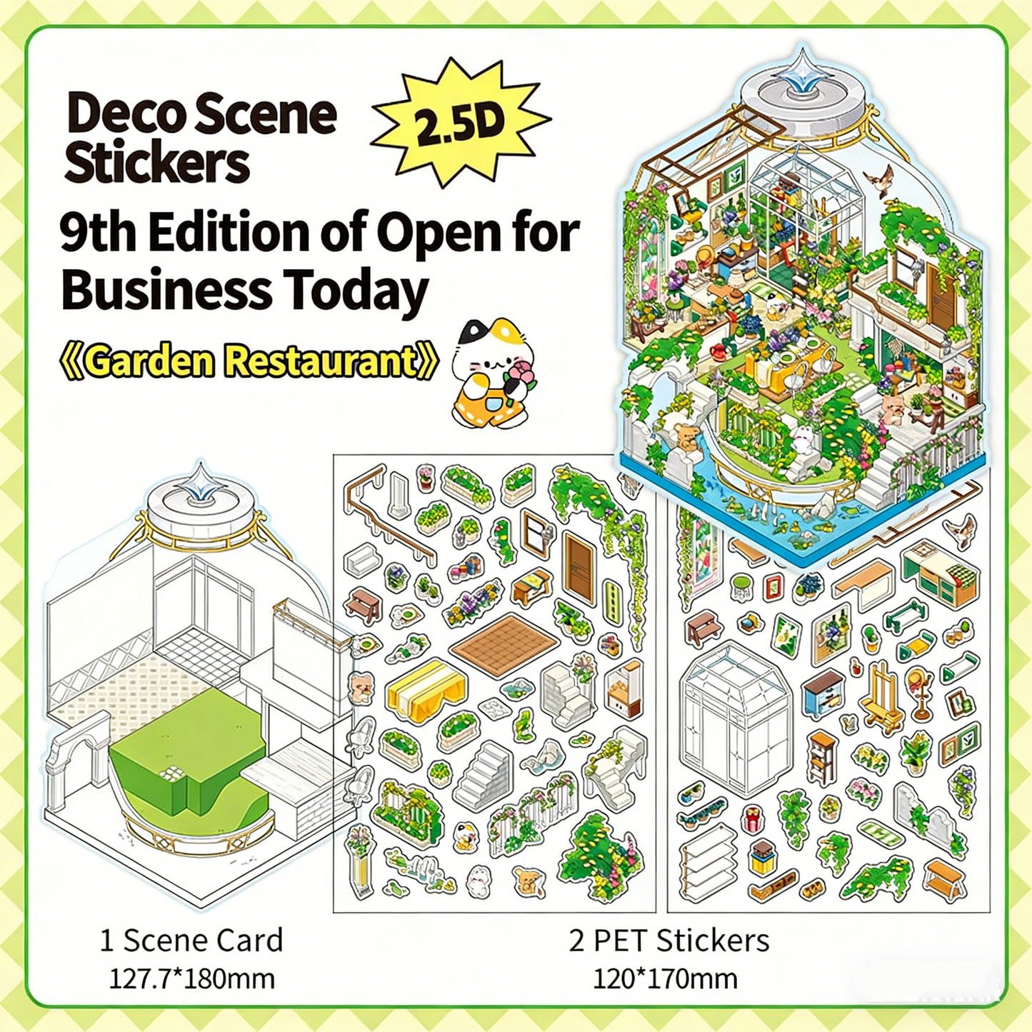 Infeelme's 9th play of DIY 3D Scene Stickers in open today, landscaping sticker large 9.0 miniature scene sticker three-dimensional cabin#138