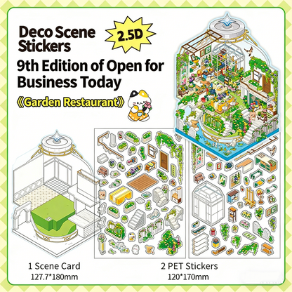 Infeelme's 9th play of DIY 3D Scene Stickers in open today, landscaping sticker large 9.0 miniature scene sticker three-dimensional cabin#138