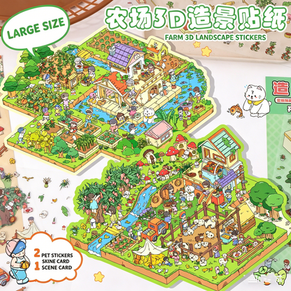YiLan DIY 3D Scene Stickers 11.0 Extra Large cute farm ranch #242