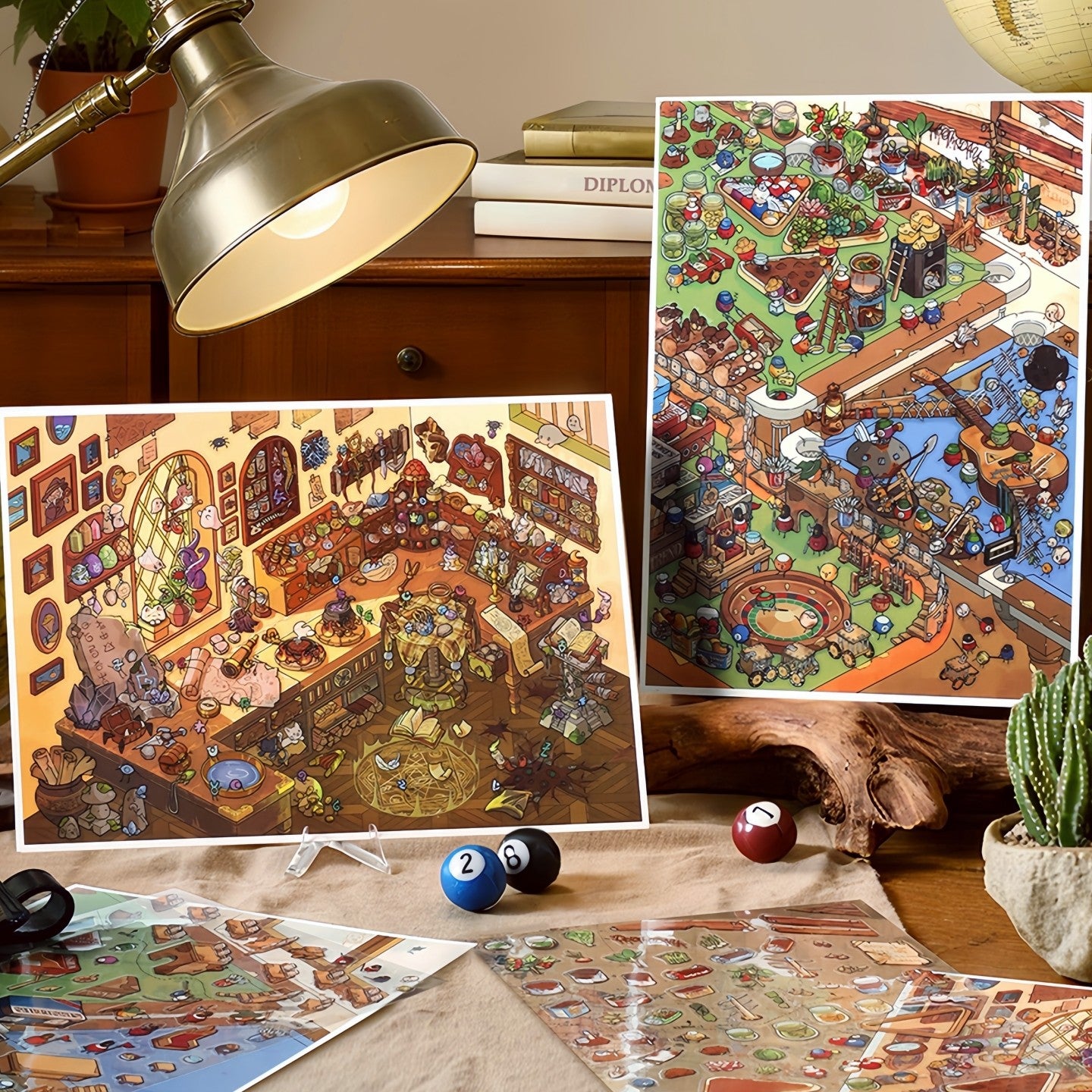 Infeelme's twelfth play of DIY 3D Scene Stickers in open today, my cabin large miniature scene decompression sticker#126