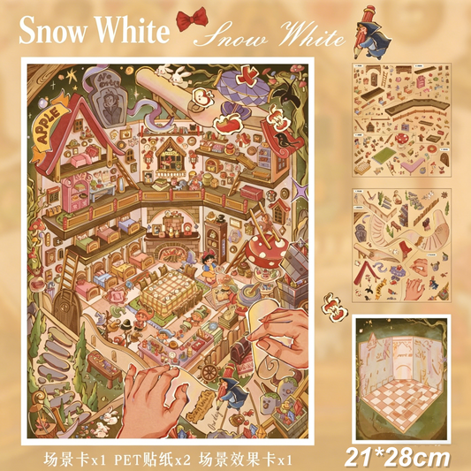 YiLan DIY 3D Scene Stickers 136.0 Fairy Tale Series: Sleeping Beauty & Snow White #317