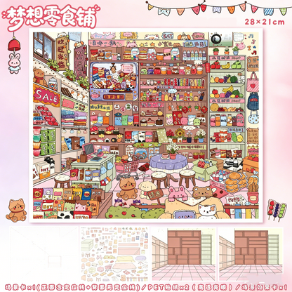 YiLan DIY 3D Scene Stickers 137.0 Stacking Scene Series landscaping sticker miniature scene #255