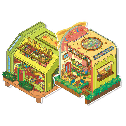 Senyou DIY 3D Scenes Stickers Large Version 19.0 Dessert House Flip Series #267