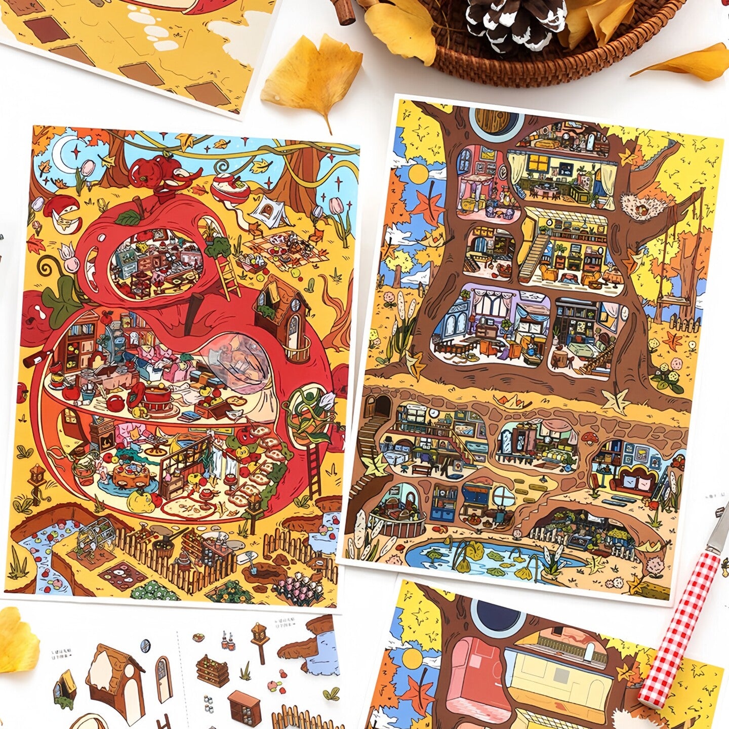 Infeelme's 23rd play of DIY 3D Scene Stickers in open today, Large My Cabin 23.0 scene Pixel Wind Sticker#127