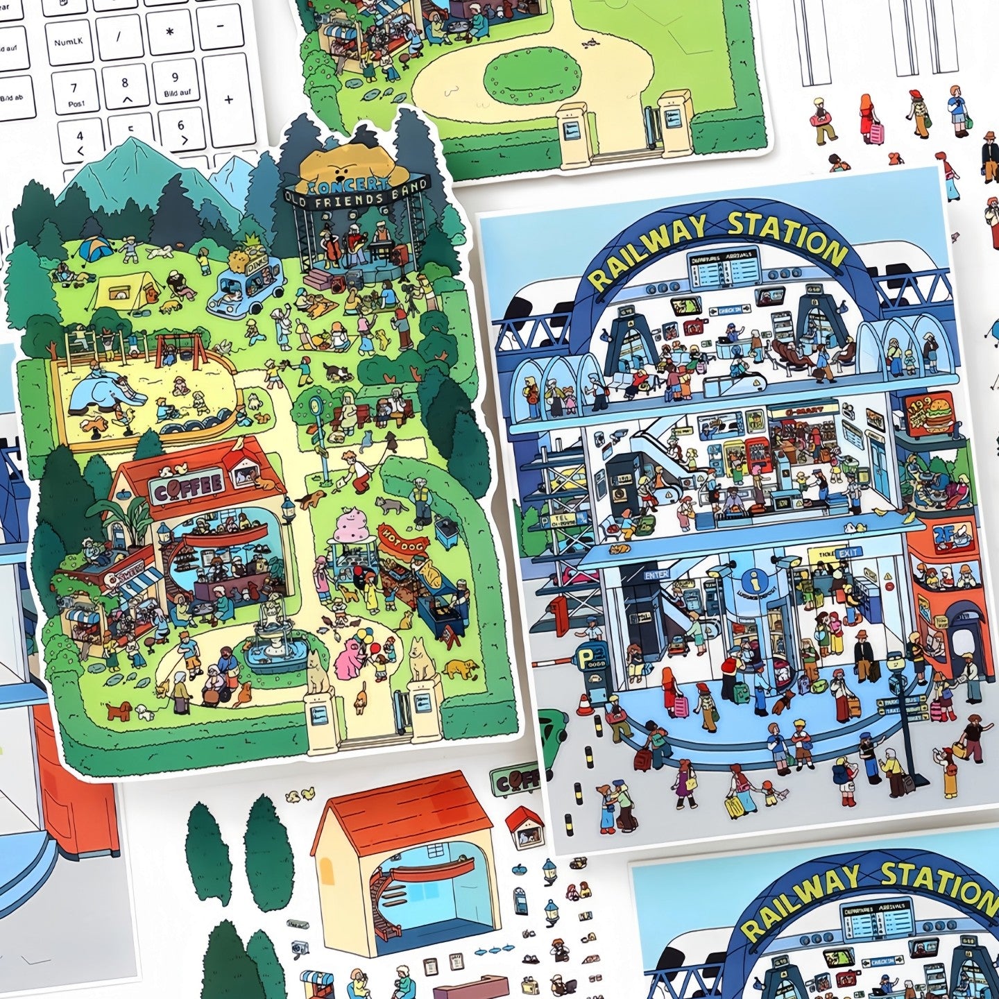Infeelme's 30th play of DIY 3D Scene Stickers in open today, my cabin scene. Miniature landscaping sticker large.#122