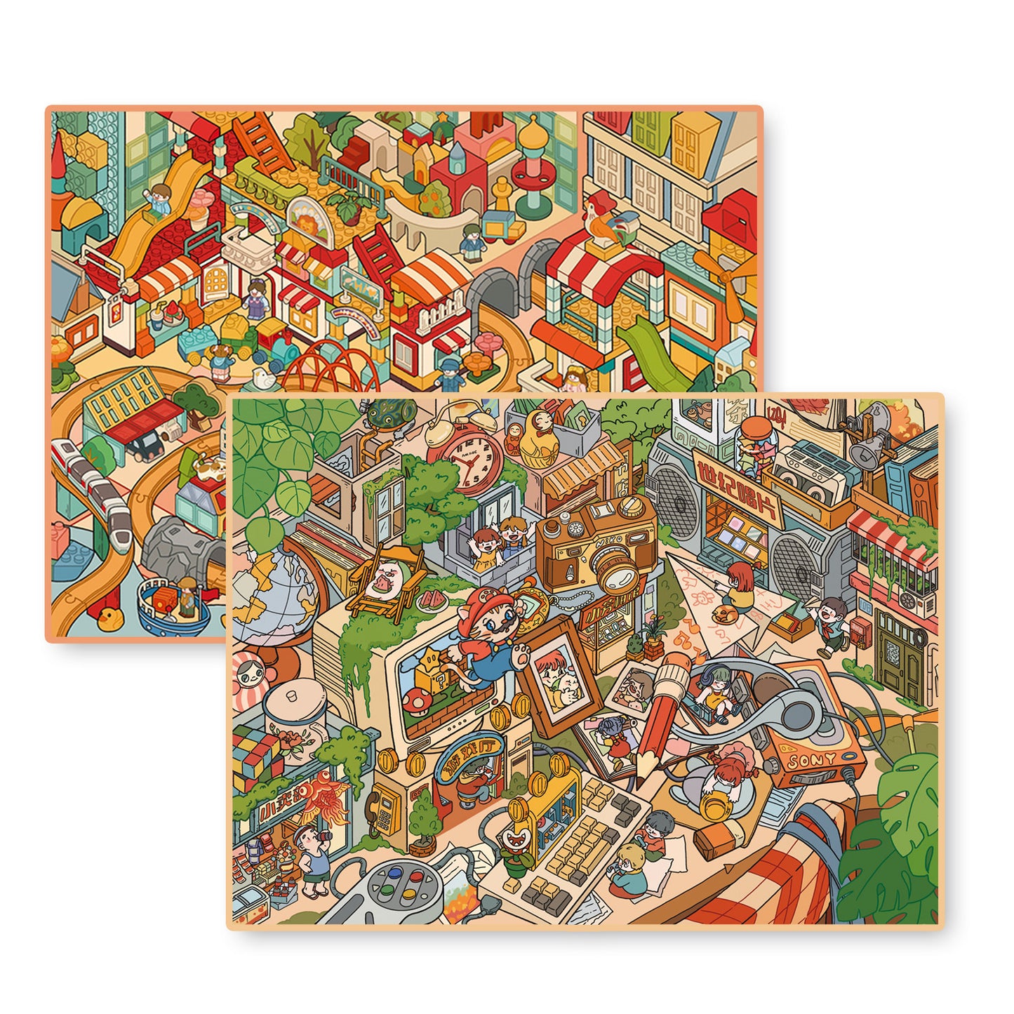 Senyou DIY 3D Scenes Stickers Large Version 36.0 building block town #273
